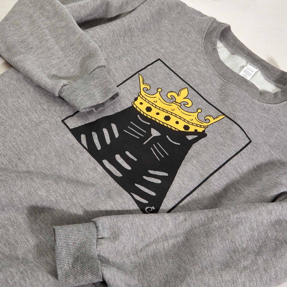 Cat Lady Small Grey Cat Sweatshirt NEVER WORN